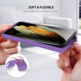 Samsung S21 Ultra - Siliconen Back Cover - Paars