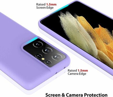 Samsung S21 Ultra - Siliconen Back Cover - Paars