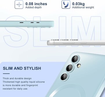 Samsung S24 Plus - Licht Blauw Blauw - MagSafe Matte TPU