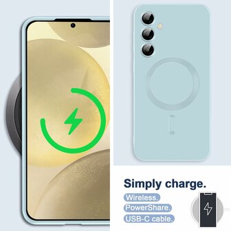 Samsung S24 Plus - Licht Blauw Blauw - MagSafe Matte TPU