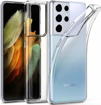 Samsung S21 Ultra - Siliconen Back Cover - Transparant