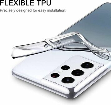 Samsung S21 Ultra - Siliconen Back Cover - Transparant