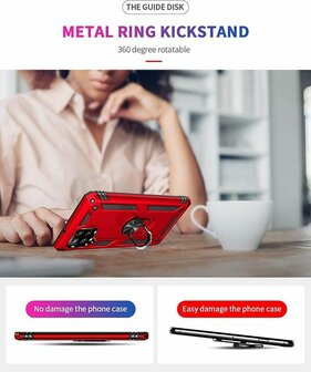 Samsung A42 5G Rood - Armor met Kickstand Ring