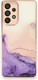 Samsung A03 - Marmer Back Cover - Paars
