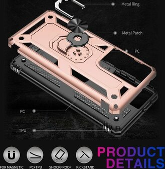 Samsung S21 Ultra Ros&eacute;goud - Armor met Kickstand Ring