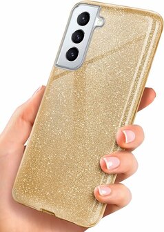 Samsung S23 Plus - Glitter Back Cover - Goud