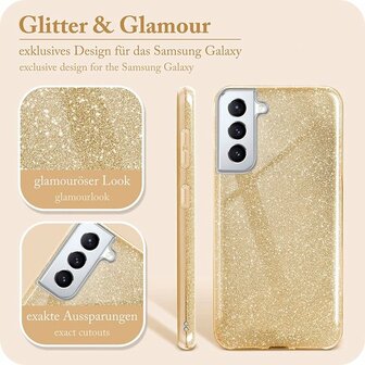 Samsung S23 Plus - Glitter Back Cover - Goud