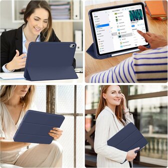 iPad 2025 &amp;amp; 2022 (11/10 Gen) - Donker Blauw - Smart Cover met Pen Slot