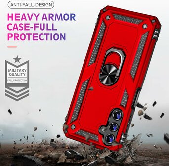 Samsung S23 FE Rood - Armor met Kickstand Ring