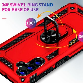 Samsung S23 FE Rood - Armor met Kickstand Ring