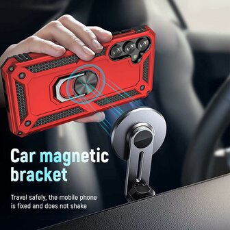 Samsung S23 FE Rood - Armor met Kickstand Ring