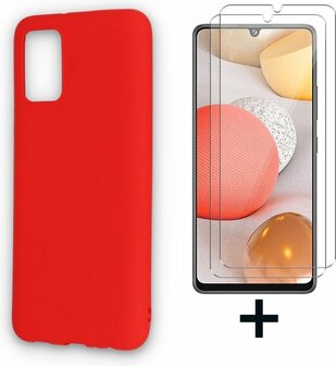 A02S - Back Cover &amp;amp; 2X Glas - Rood