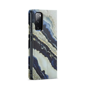 Samsung S21 FE Blue Paraiba - Marmer Book Case