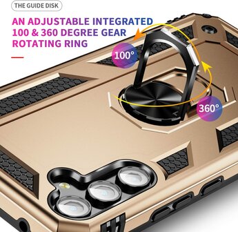 Samsung A54 Goud - Armor met Kickstand Ring