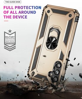 Samsung A54 Goud - Armor met Kickstand Ring