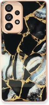 Samsung A33 5G - Marmer Back Cover - Zwart