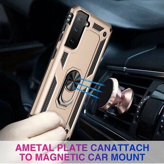 Samsung S21 Plus Goud - Armor met Kickstand Ring