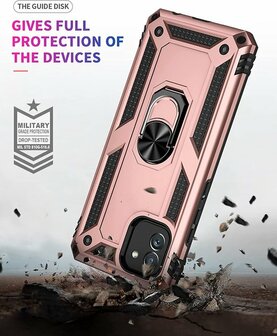 Samsung A03 Ros&eacute;goud - Armor met Kickstand Ring