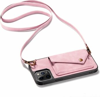 iPhone 12 Pro Max Pale Pink - Back Cover met Koord