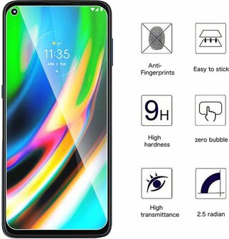 Moto G9 Plus - Back Cover &amp;amp; 2x Glas - Transparant