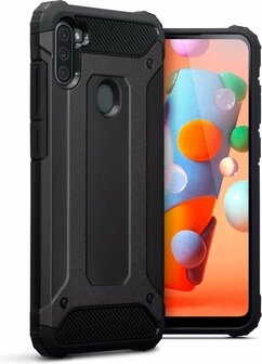 Samsung M11 Zwart - Armor Back Cover