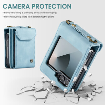 Samsung Flip 6 - Aqua Blue - Book Case met Koord
