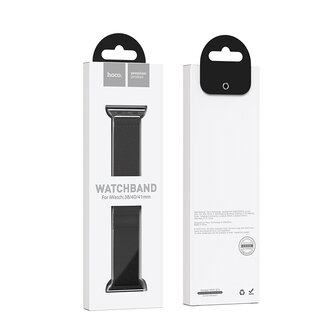 Hoco Fashion WA 04 Watch Bandje - Geschikt voor Watch - 38MM / 40MM / 41MM - Zwart