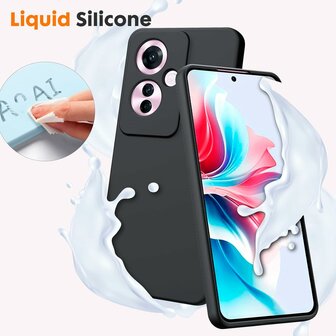 Reno 11F - Liquid Back Cover - Zwart