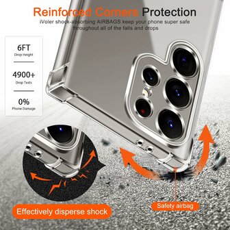 Samsung S25 Ultra - Cam Anti Shock &amp;amp; 2x Glas - Transparant