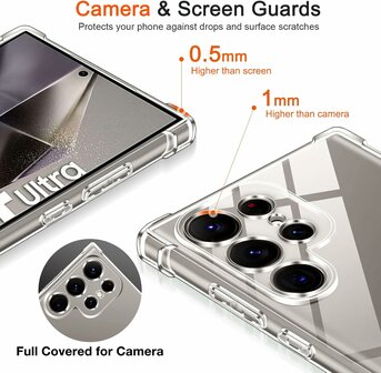 Samsung S25 Ultra - Cam Anti Shock &amp;amp; 2x Glas - Transparant
