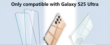 Samsung S25 Ultra - Cam Anti Shock &amp;amp; 2x Glas - Transparant