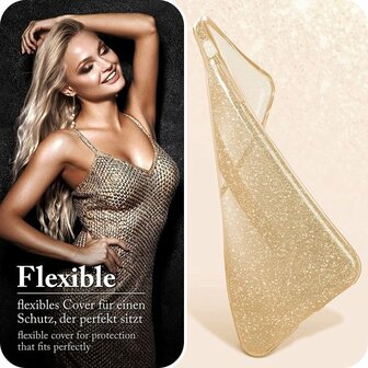 Samsung S23 Ultra - Glitter Back Cover - Goud