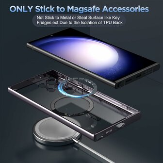 Samsung S24 Ultra Zwart - TPU Back Cover - Geschikt voor Magsafe