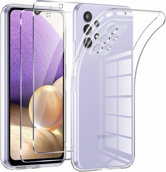 A32 4G - Back Cover &amp;amp; 2x Glas - Transparant