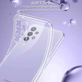 A32 4G - Back Cover &amp;amp; 2x Glas - Transparant