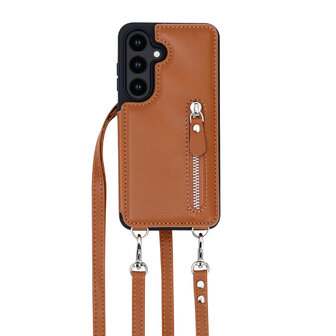 Samsung S25 Bruin - Back Cover met Koord