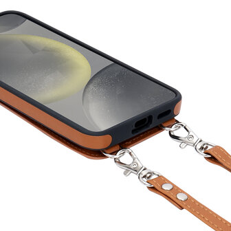 Samsung S25 Bruin - Back Cover met Koord