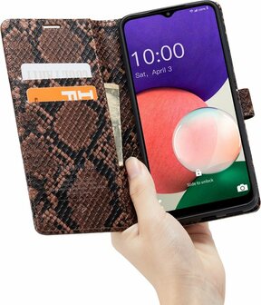 Samsung A22 5G Bruin - Slangen Book Case