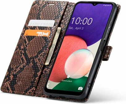 Samsung A22 5G Bruin - Slangen Book Case