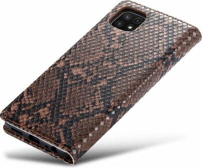 Samsung A22 5G Bruin - Slangen Book Case