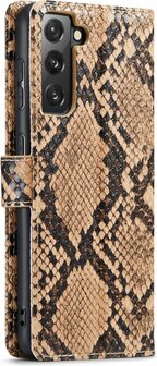 Samsung S21 FE Beige - Slangen Book Case