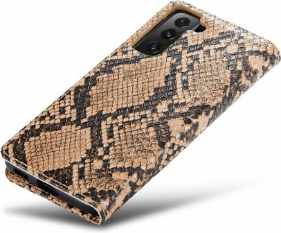 Samsung S21 FE Beige - Slangen Book Case