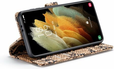 Samsung S21 FE Beige - Slangen Book Case