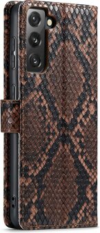 Samsung S21 FE Bruin - Slangen Book Case