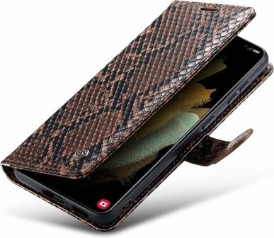 Samsung S21 FE Bruin - Slangen Book Case