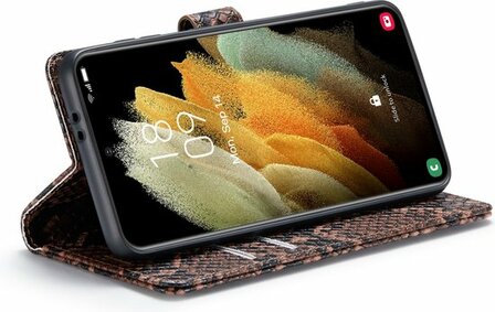 Samsung S21 FE Bruin - Slangen Book Case