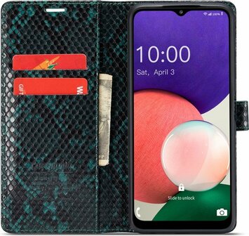 Samsung A22 5G Groen - Slangen Book Case