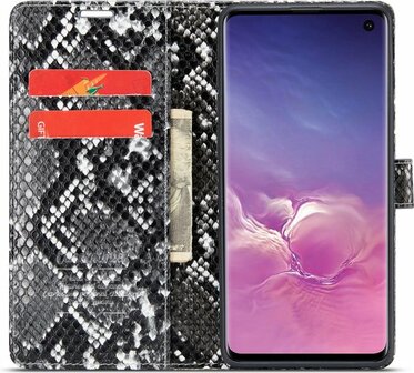 Samsung S10 Plus Zwart - Slangen Book Case