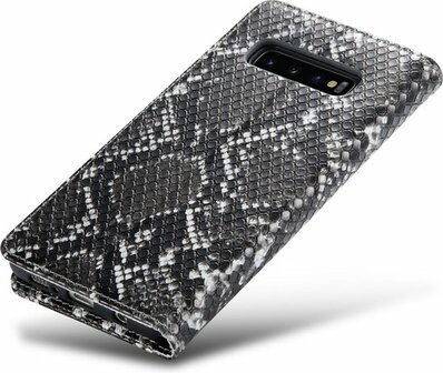 Samsung S10 Plus Zwart - Slangen Book Case