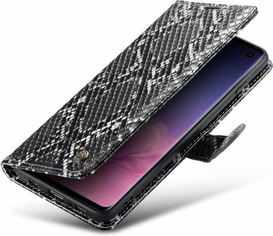 Samsung S10 Plus Zwart - Slangen Book Case